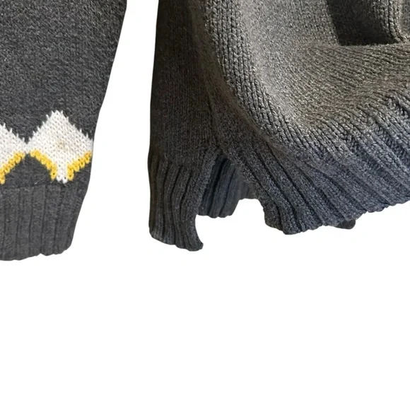 (Sold)Aerie Festive Feels Crewneck Sweater Soft Oversized Fair Isle Gray Small - Picture 5 of 10